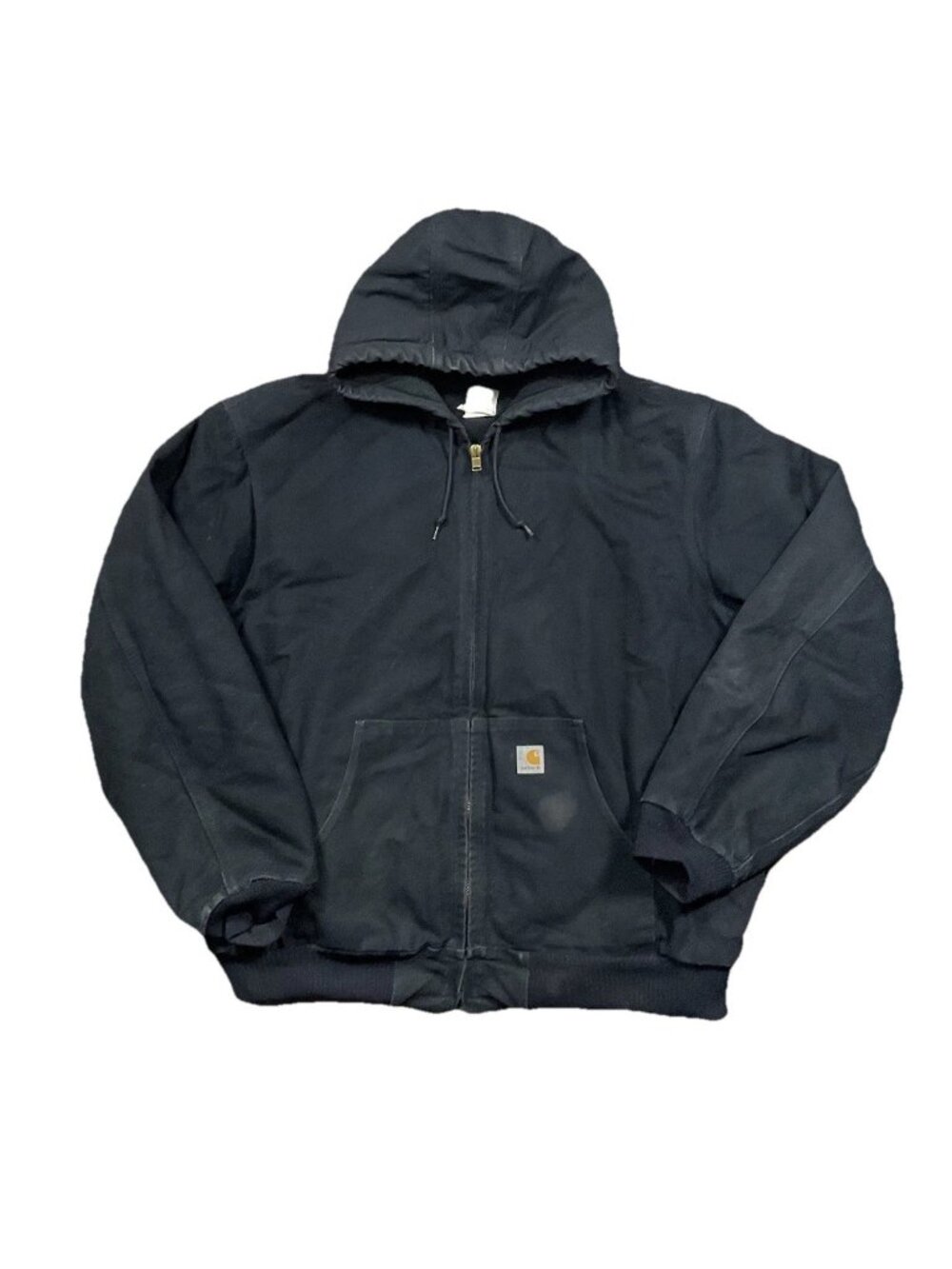 Carhartt Vintage Black Hooded Canvas Quilted Utility Work Wear Jacket 3XL